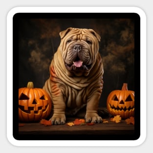 Halloween Chinese Shar-Pei Sticker